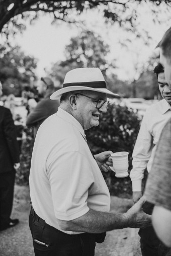 Marking Shaking Hands B&W