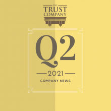 Graphic with The Trust Company logo and Q2-2021 Company News